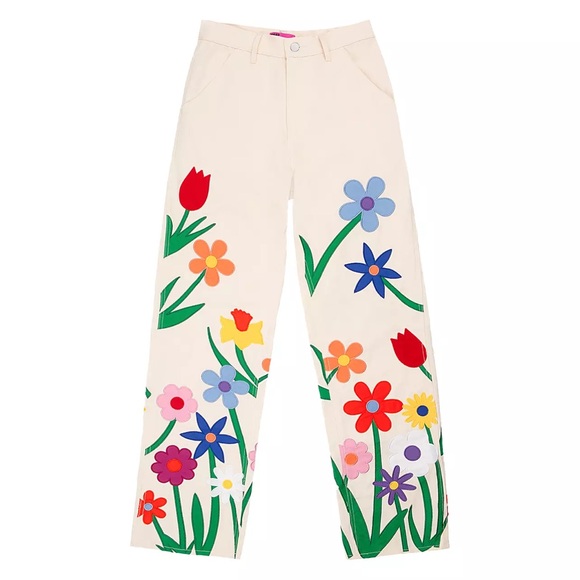 Tyler Mcgillivary Pants - Tyler McGillivary Garden Pants Floral Spring Pants NWOT XL Cream/Multicolor